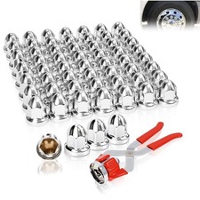 33mm Lug Nut Covers Push on for Semi Trucks Trailer, 60 ABS Plastic 2.5" H