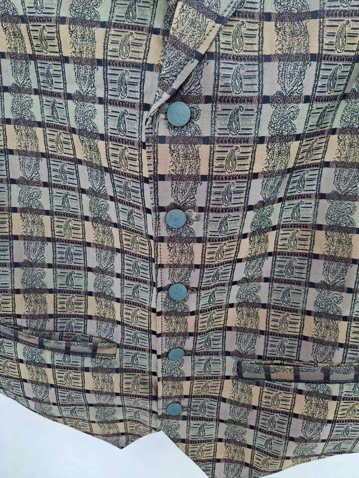 Винтажный Wah Maker жилет мужской большой границы сделано в США Western ковбой - Изображение 2 из 4