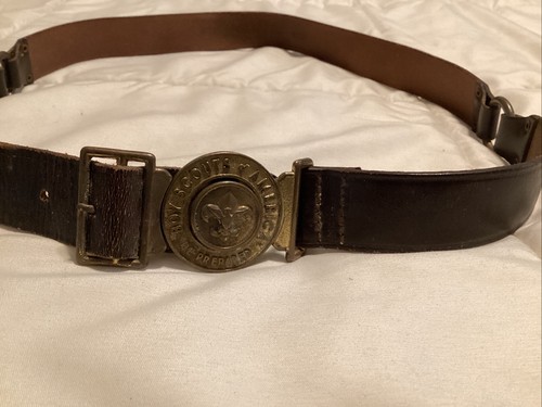 Vintage 1940’s Boy Scouts Of America Official Leather Belt & Original Buckle