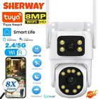 5G WiFi Outdoor Dual Screen 4K 8MP Color Night Vision PTZ Security Camera