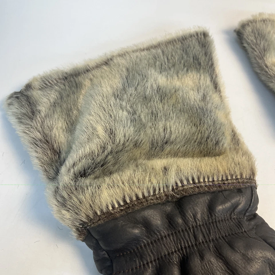 Luvas de couro vintage Wolverine estilo manopla com zíper talão - Imagem 2 de 4