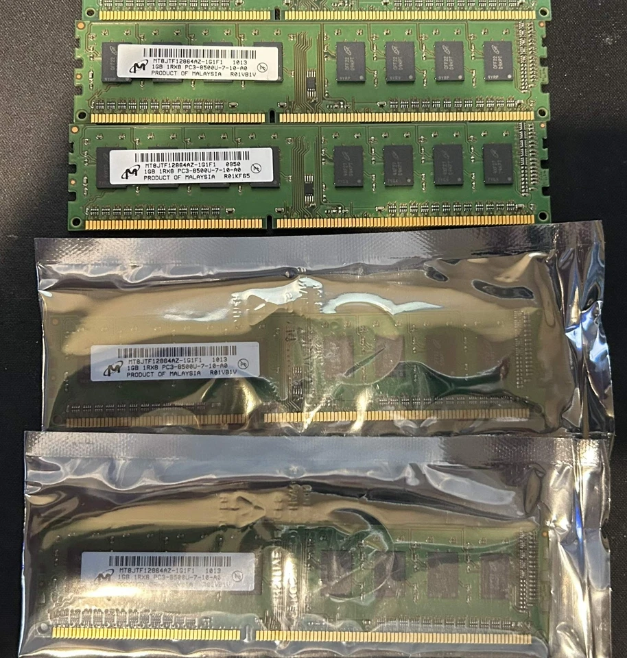 Micron 7GB (MT8JTF12864AZ-1G1F1) 1Rx8 PC3-8500U-7-10-A0 7x 1GB ￼Ram Sticks - Image 4 of 4
