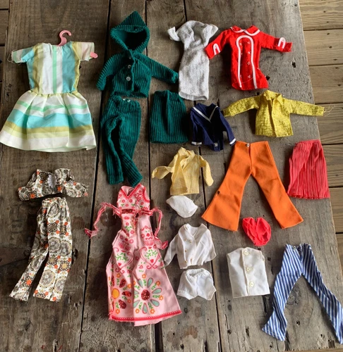 New ListingVintage Barbie 1960s and 1970s Clothes Lot Some Custom Made bell Bottoms  Blouse