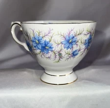 Fine bone china teacup with 'Love In The Mist' pattern by Royal Tuscan