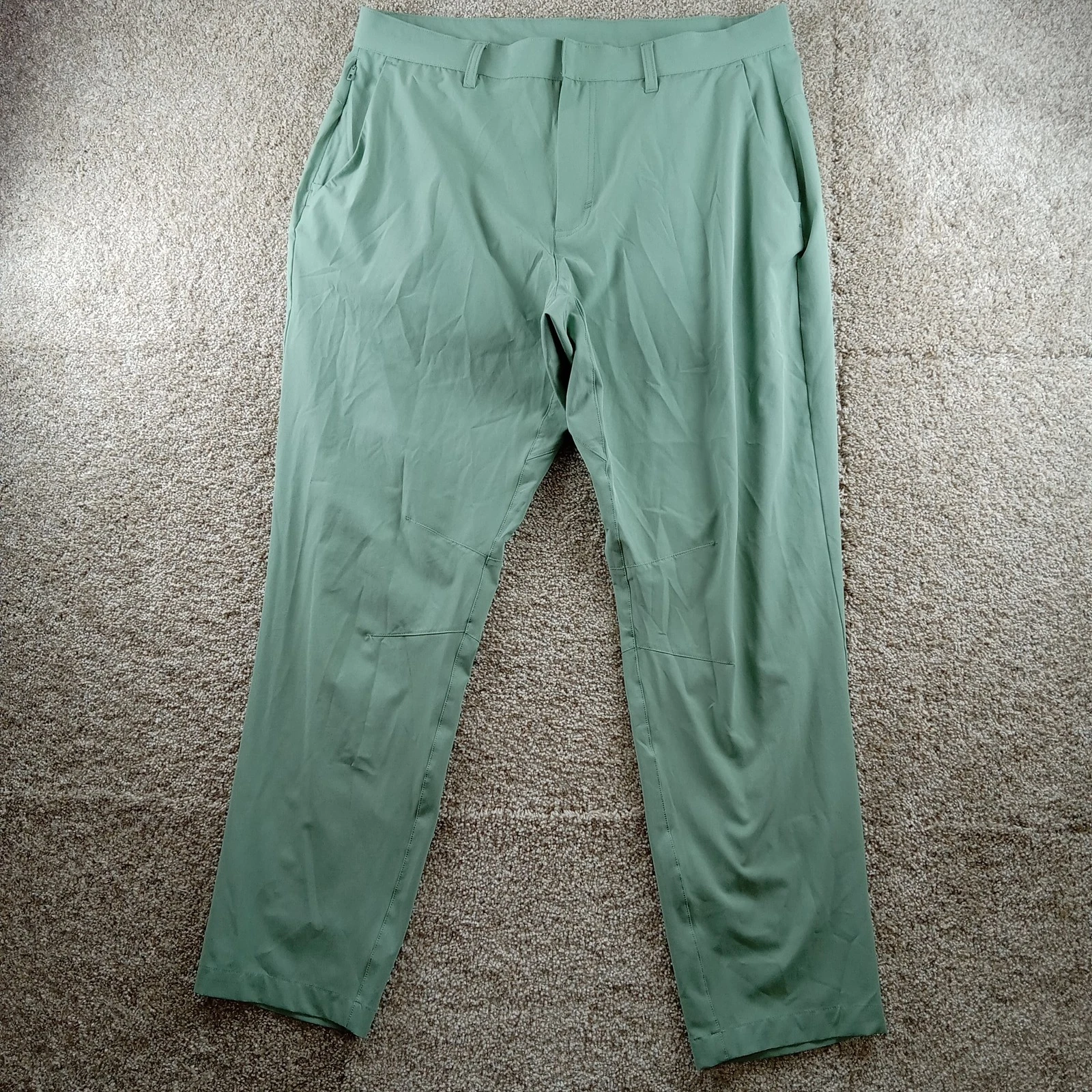 Fabletics Pants Mens 35x32 Green Performance Stretch Zip Pocket Athletic Outdoor