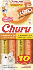 Inaba Churu Creamy, Lickable Pur e Cat Treat, 0.5 oz, 10 Tubes, Chicken Variety