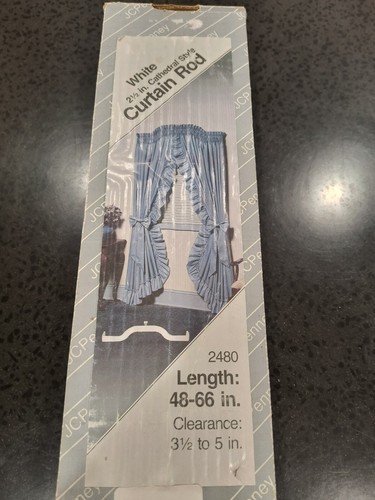 NOS Cathedral Style Curtain Rod In Box JCPenney 48-66"