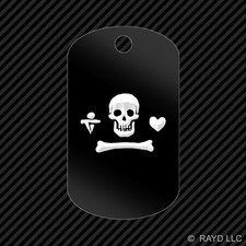 Jolly Roger Stede Bonnet Pirate Keychain GI dog tag engraved many colors