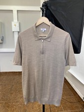 Reiss Merino Wool Luxury Polo T-Shirt size M color beige