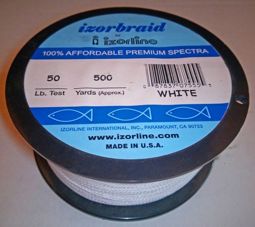 Izorline Izorbraid erschwingliche Spectra 50 # x 500 yd weiß