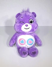 Basic Fun Care Bears Purple Share Bear Heart Lollipops On Tummy Plush Toy 10"EUC