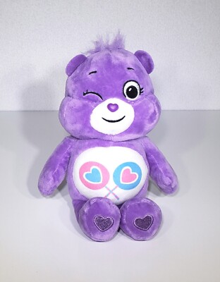 Basic Fun Care Bears Purple Share Bear Heart Lollipops On Tummy Plush Toy 10''EUC