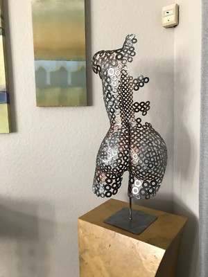 Metal Sculpture Art Abstract Modern Home Decor Torso Holly Lentz