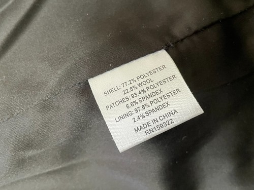 Evereve Bowden Blazer Suit Jacket Women's L Gray Houndstooth Elbow Patch 1Button - Picture 9 of 9