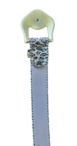 Mod depose Round Robin S Women Belt Animal Print Metal Beads Buckle Soft Leather - Picture 24 of 24