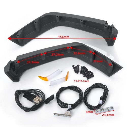 Front Fender With LED Lights For 1/10 Axial SCX10 III AXI3007 Jeep Wrangler RC - Picture 5 of 7