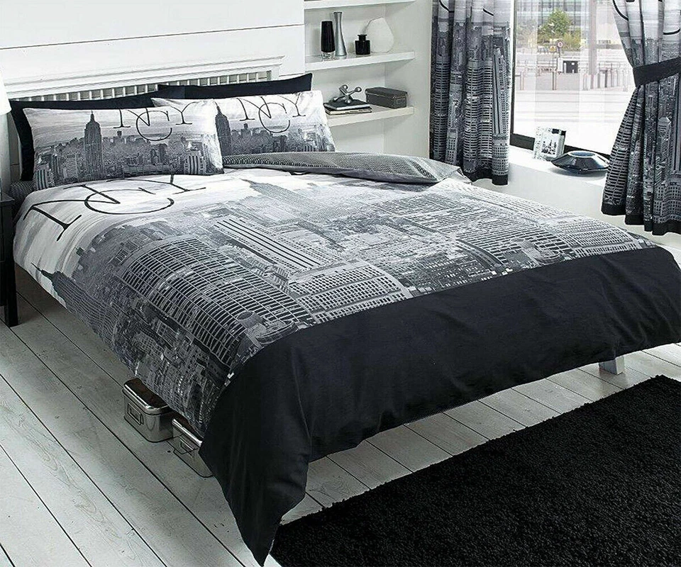 GC GAVENO CAVAILIA 3D NYC New York City Night Duvet/ Quilt Cover Bedding Sets All Size & Curtain