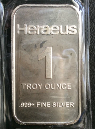 Heraeus Commercial Bullion Silver Art Bar A3643