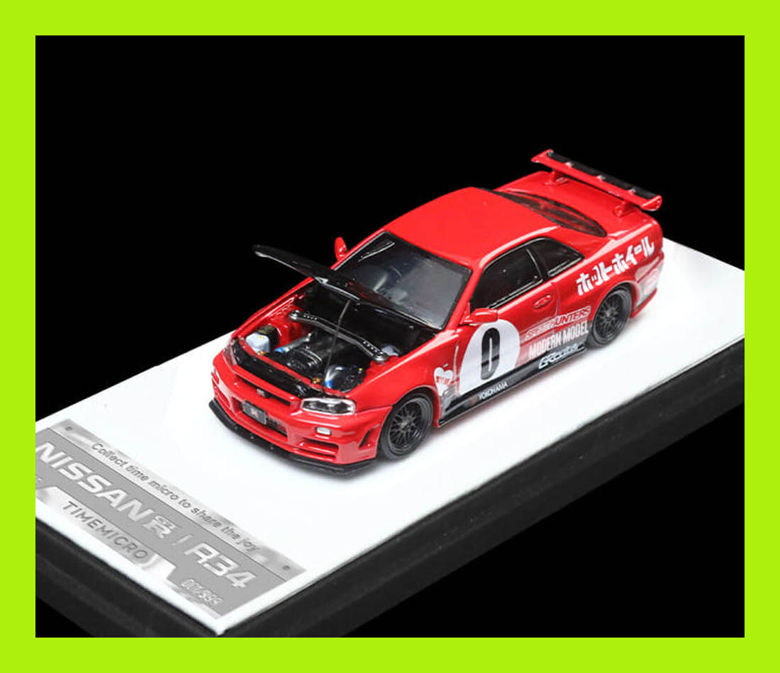 FEB 2025 TM 1/64 NISSAN GT-R R34 Z-TUNE Red #0 + ENGINE NO