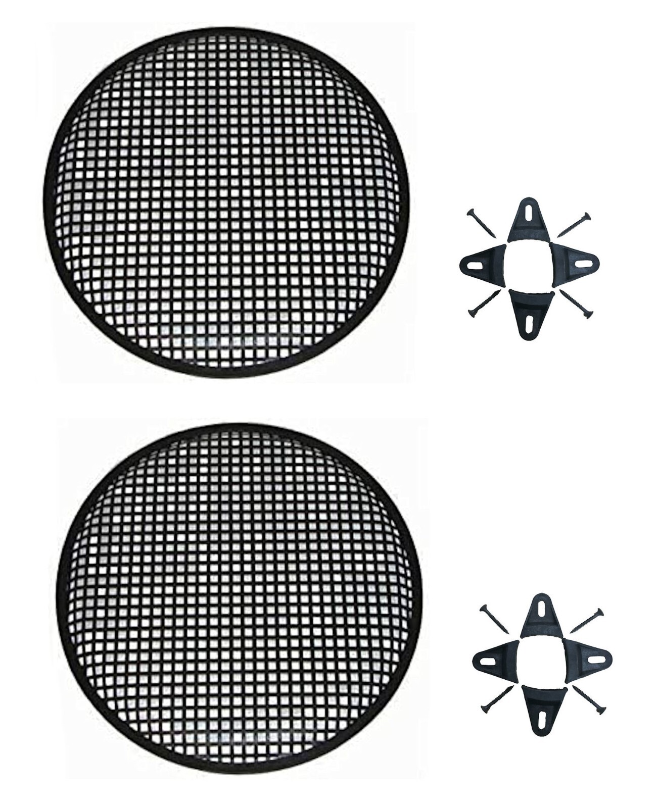 12 Inch Waffle Mesh Subwoofer Grill Pair with Clips for Protection