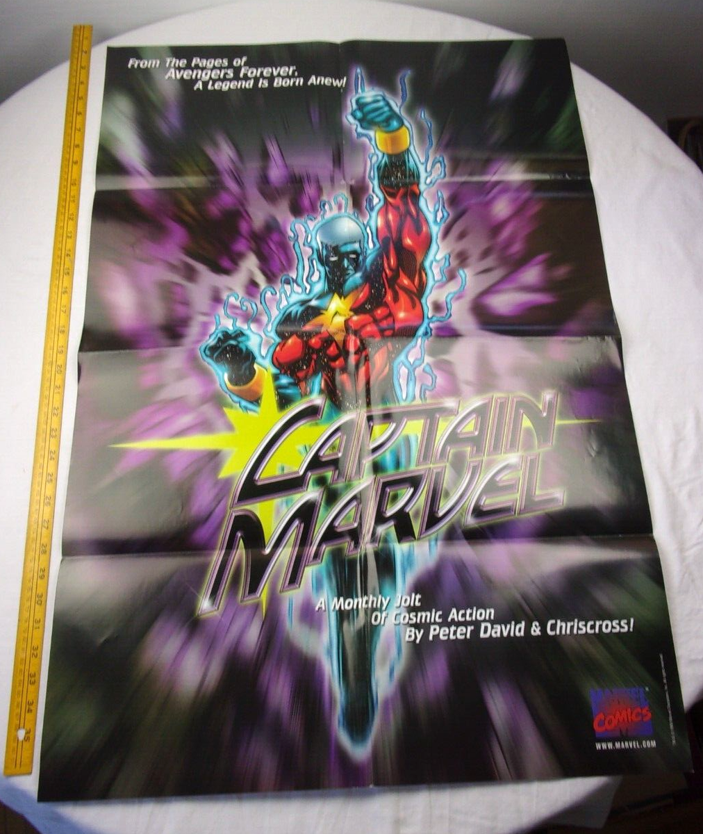 Captain Marvel comic book Promotional comic store poster 1999 24x36