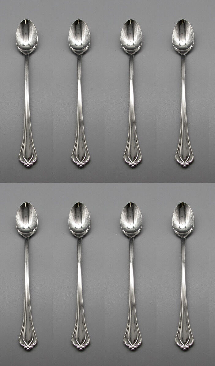 Lenox Stainless Flatware ALCOTT Iced Beverage Spoons Set of EIGHT
