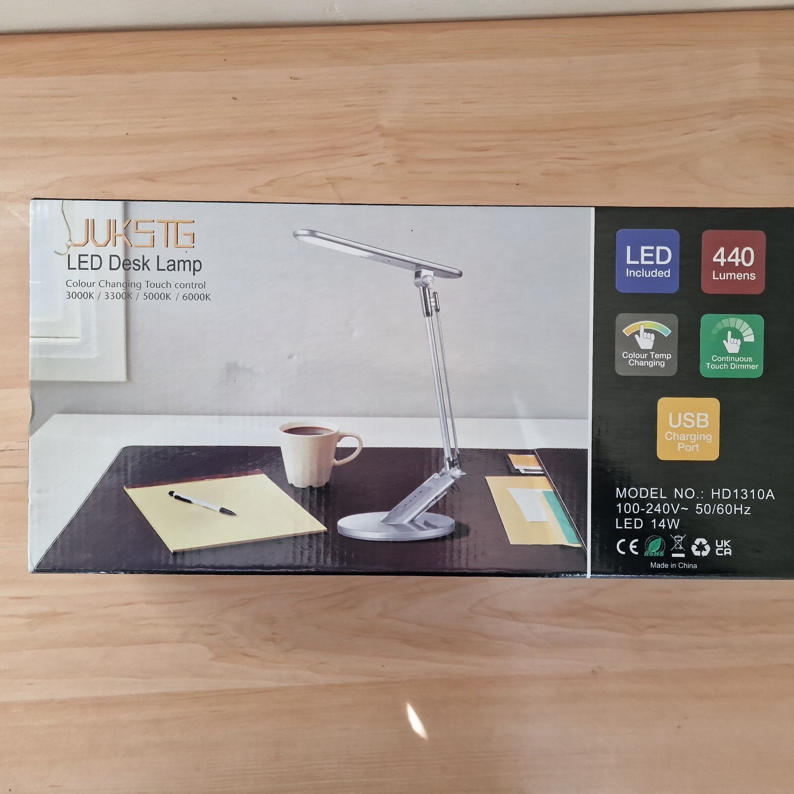 JUKSTG Desk Lamp, LEDs EyeCaring Table Lamps 10 Brightness levels