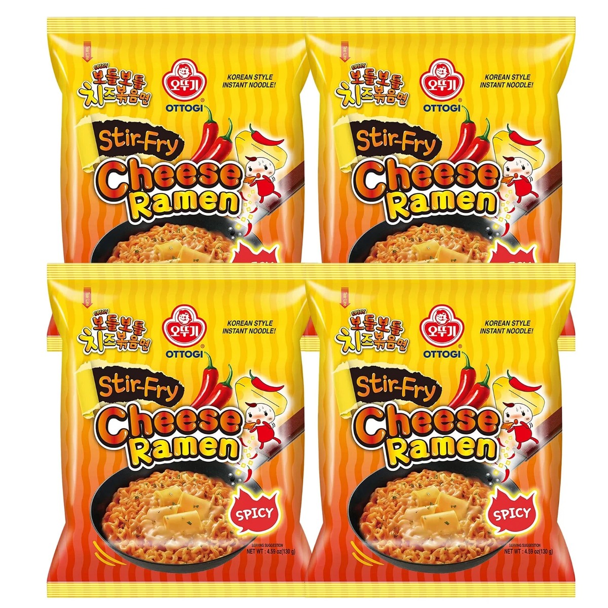 OTTOGI Stir-Fry Cheese Ramen Spicy Flavor KOREAN STYLE 18.34 oz