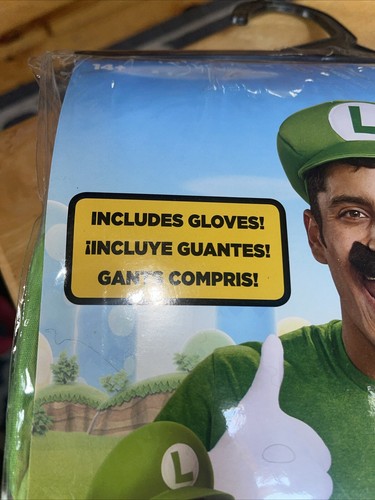 Super Mario Brothers Bros Luigi Adult Nintendo Video Game HALLOWEEN Costume - Picture 5 of 6