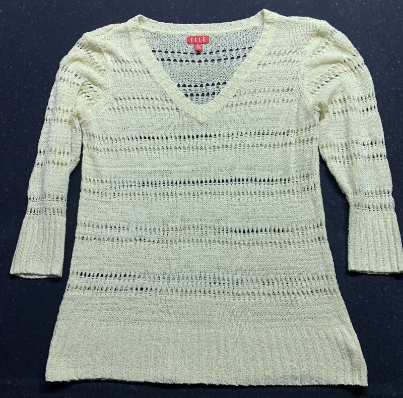 Elle Women's Top Pull Over Shirt Yellow X Large