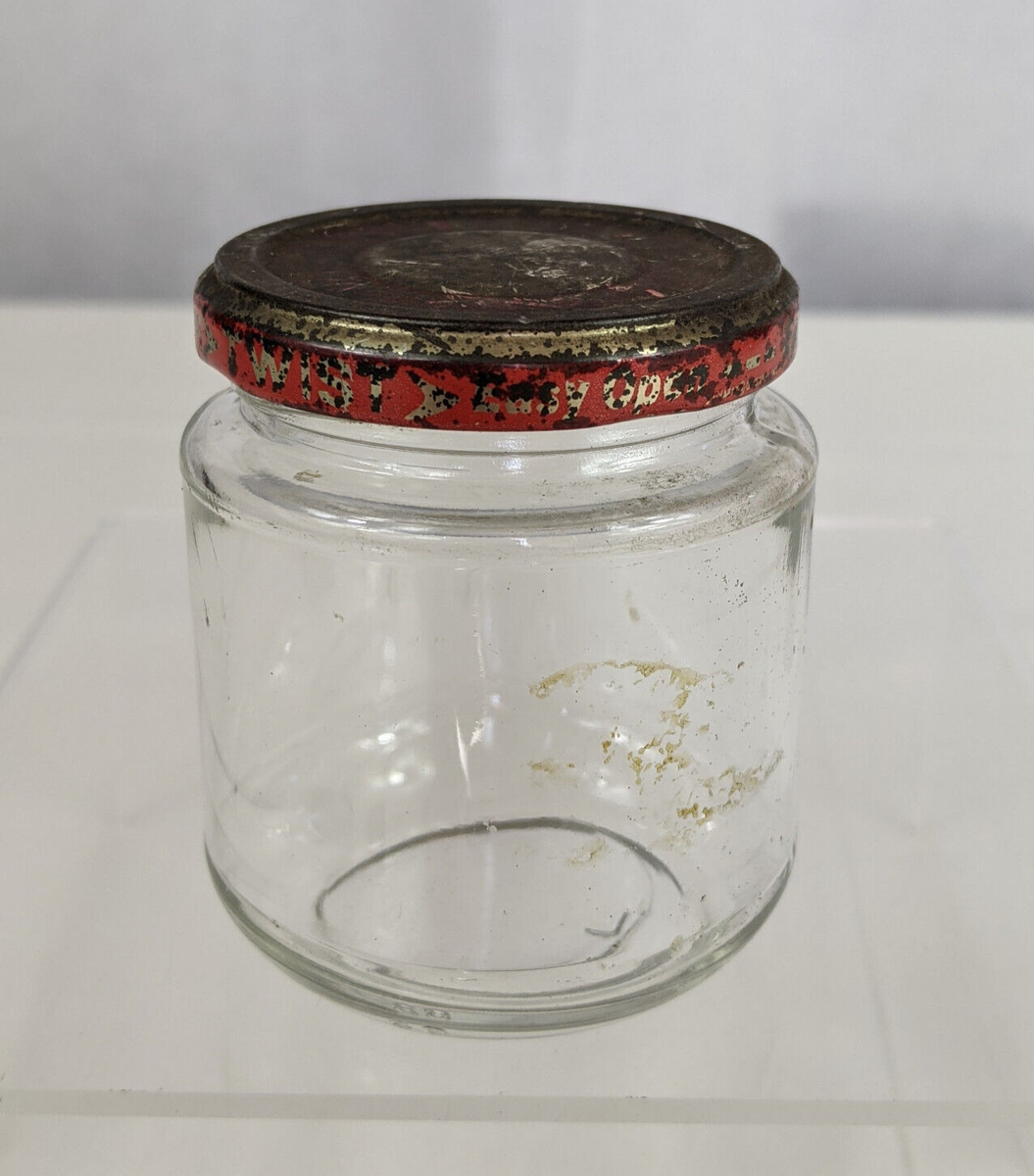 VTG Small Heinz 57 Red Cap Glass Jar Twist Open Baby Food Sauce