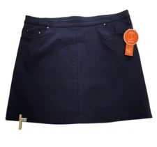 HEARTS OF PALM Womens Essentials Tech Pull On Skort Skirt Size 20W Navy  S015