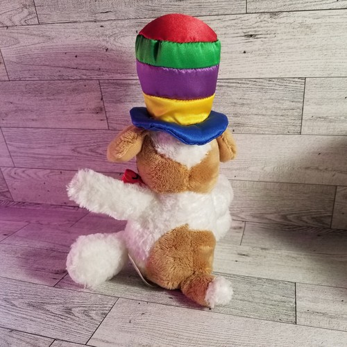 DAN DEE DOG PLUSH CHENILLE FLORAL PUPPY RAINBOW FLOWERS 10 INCHES TUSH TAG - Picture 6 of 8