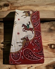 Western Bandana Horses Cowboy Roping Red Horse Stars New Scarf Head Wrap Paisley