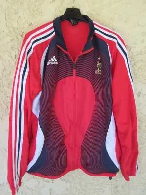 Veste ADIDAS équipe de FRANCE football FFF rouge vintage jacket training 186 XL - Photo 1/4