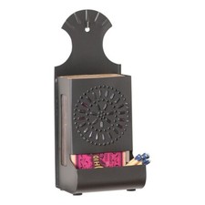 Wall Mount Vintage Matchbox Cover in Antique Smokey Black Match Box Holder