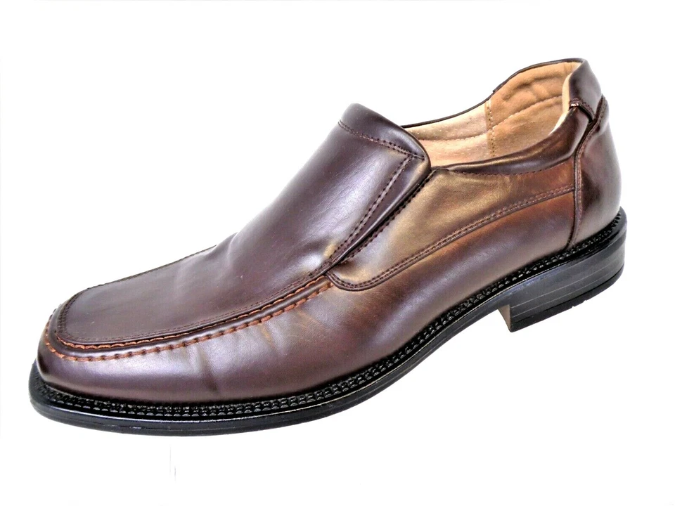 Bruno Marc NY Goldman Men's Size 9 Brown Leather Moc Toe Slip On Loafer Shoe - Image 4 of 4