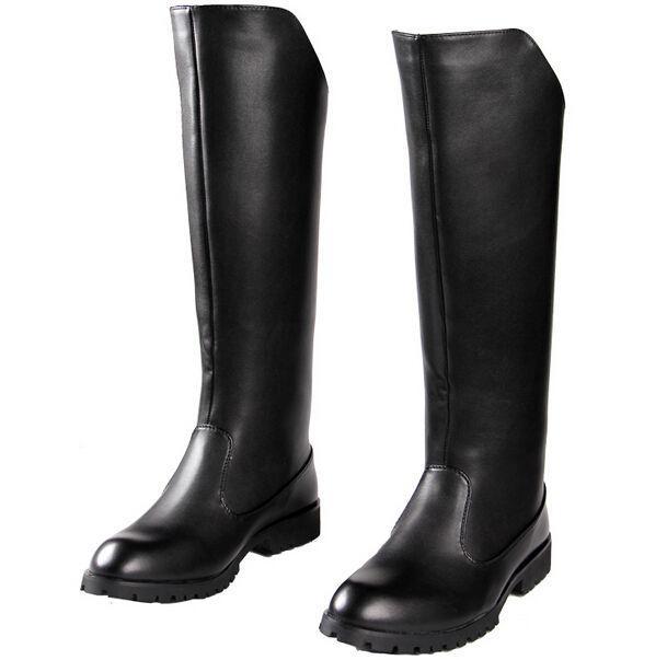 Fashion Vintage Black Leather Boots Horse Riding Mens Shoes new Knee High Boots eBay
