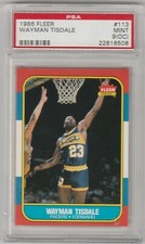 1986-87 FLEER WAYMAN TISDALE INDIANA PACERS BASKETBALL CARD #113 GRADED PSA 9 OC