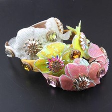 1X Glitter Flower Sequin Baroque Headband Crystal Hair Hoop Party Head Accessory