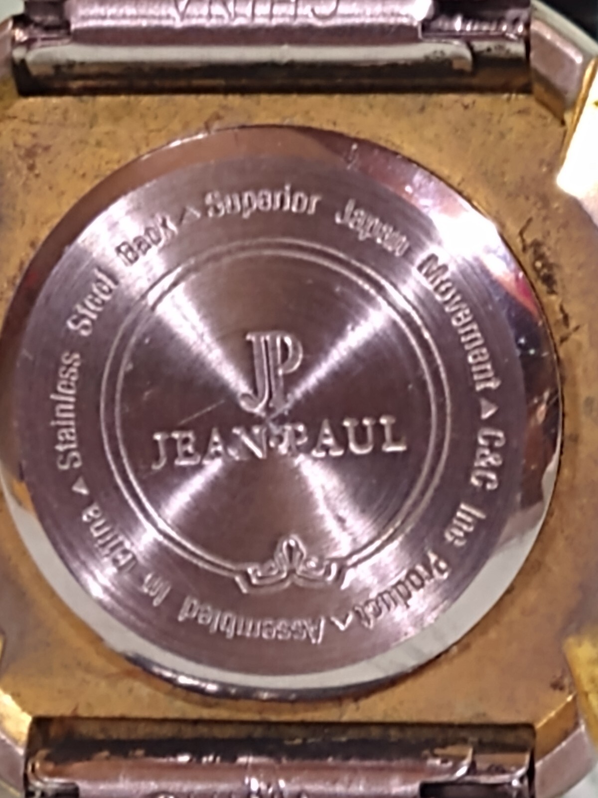 Men's Vintage Jean Paul Quartz Wrist Watch Black Dial And Band Works