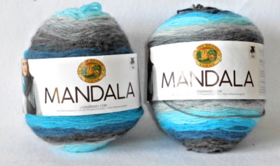YARN - LION BRAND MANDALA ACRYLIC YARN - SPIRIT  - LOT OF 2 CAKES - NEW!