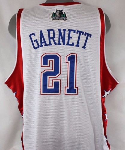 Preowned Mens Reebok Kevin Garnett NBA WEST ALL STAR #21 White Authentic Jersey - Picture 5 of 7