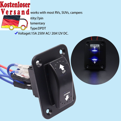 Mxuteuk Polarity Reversing Momentan Wippschalter 12V 20A DC Motorsteuerung Kipps - Bild 4 von 11