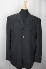 Scabal Pret a Porter Black Mens Wool Blend Jacket Coat Sz 46