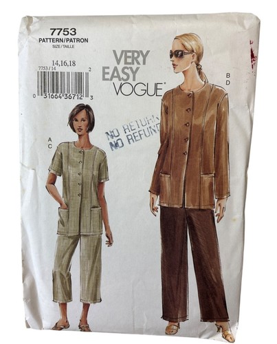 Vogue 7753 Misses Petite Tunic & Pants Pattern Sizes 14-18 - Picture 6 of 10