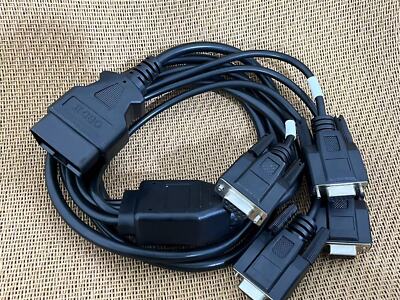 1Female 16Pin to 4 DB9 9-pin Serial Port RS232 OBD2 Adapter Cable Car Diagnostic