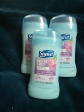 SUAVE 3 Bundle Set 1.2 Oz SWEET PEA  VIOLET 48 Hour Antiperspirant Deodorant