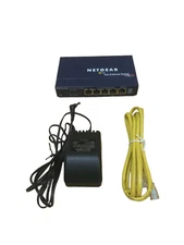 NETGEAR FS105 ProSafe Fast Ethernet Switch 5 Port 10/100 Mbps with Power Adapter
