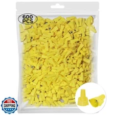 600PCS Yellow Wire Connectors Nuts, Winged Electrical Wire End Connectors Cap
